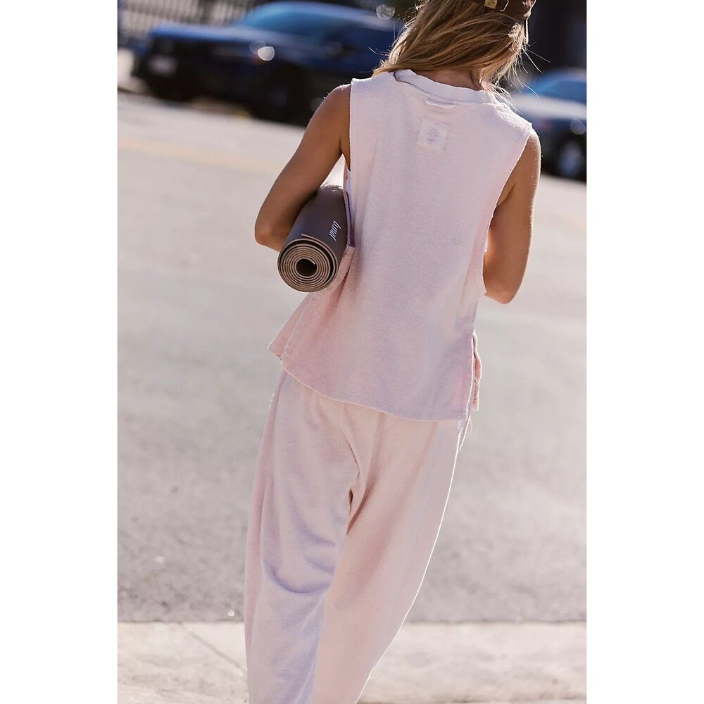 Free People FP Movement Towel Terry Relaxed Blouse Top Pullover Cotton M 287333 - Picture 2 of 7
